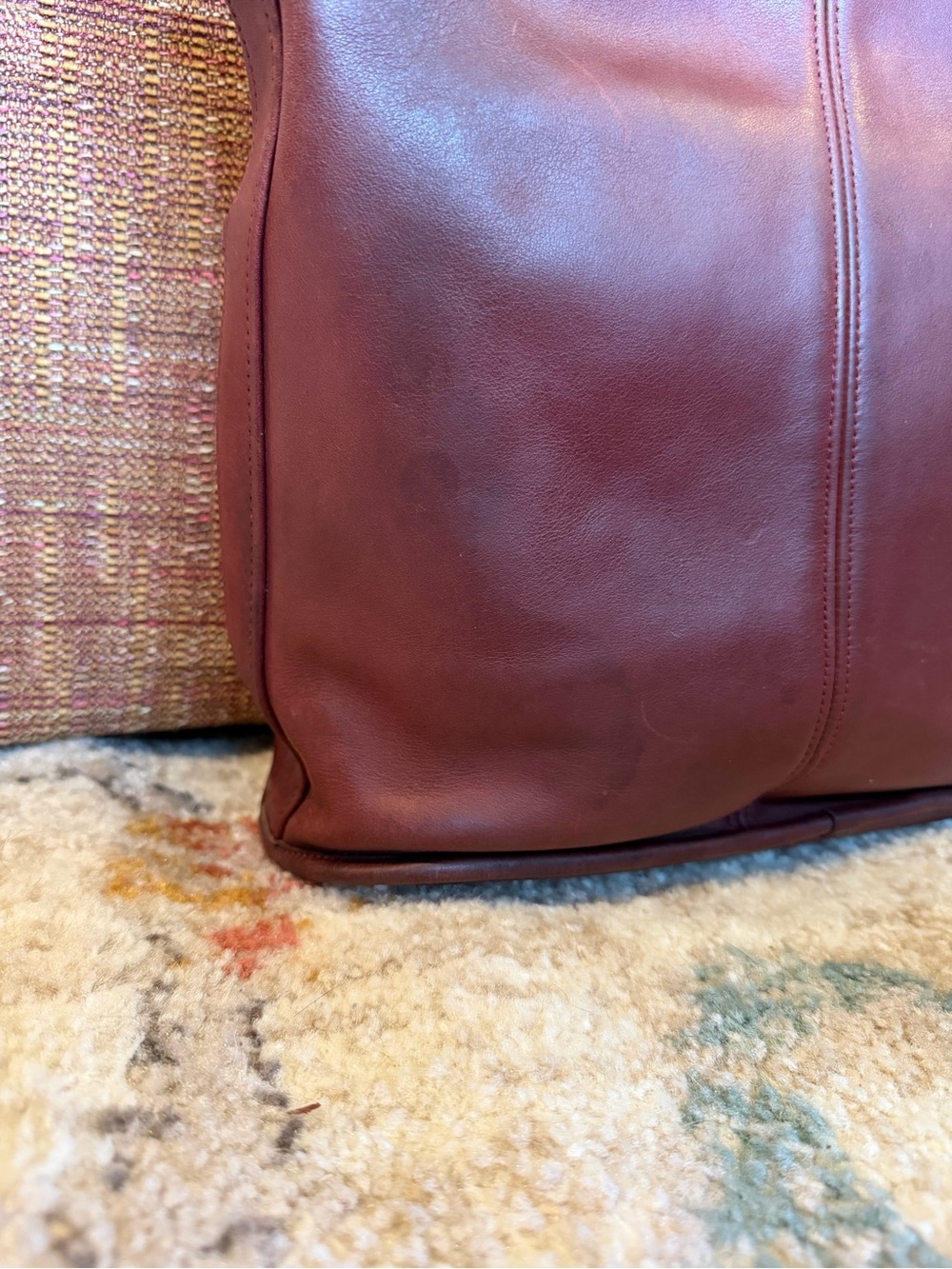 Vintage Coach Burgundy Leather Crossbody Bag - Picture 3 of 9